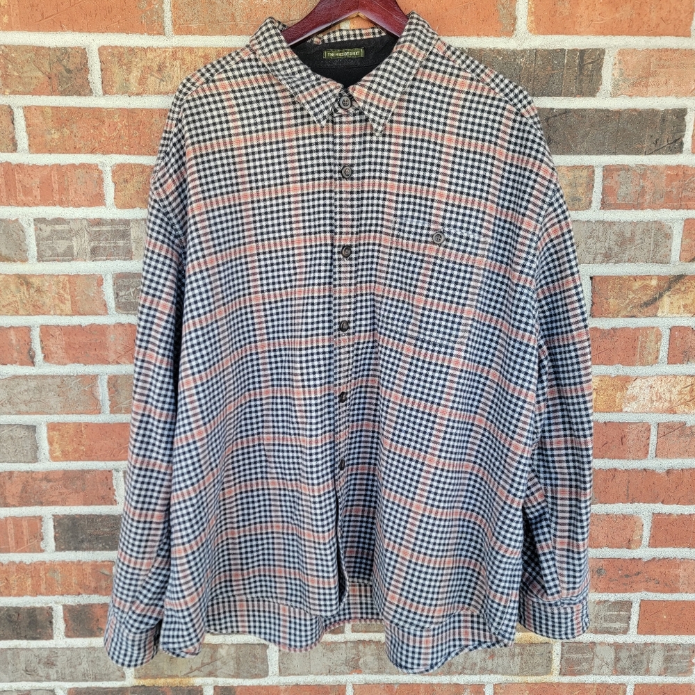 Eddie Bauer Brown Black XXL Long Sleeved Natural Fiber The Fireside Shirt